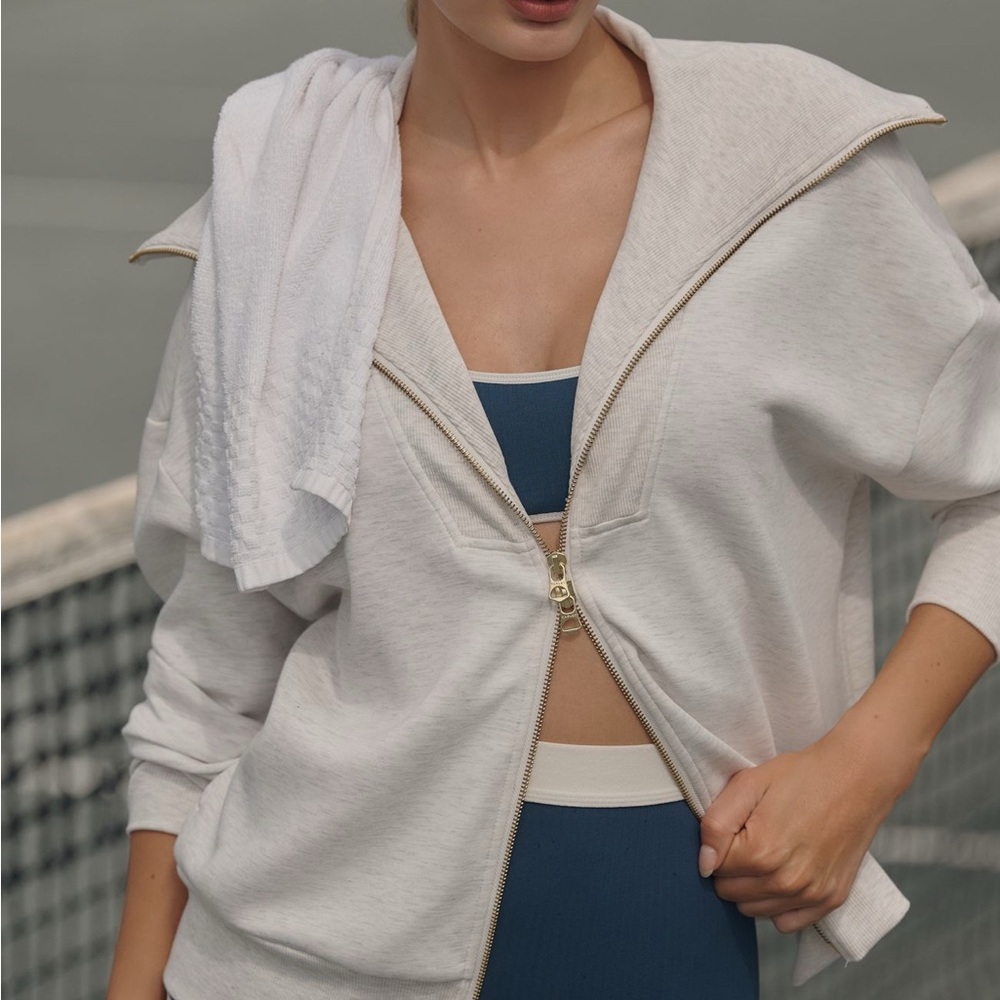 Varley Cream Zip-Up Women's Hoodie